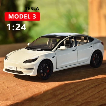 1:24 Tesla Model Y Model 3 Zliatiny Die Cast autíčka pre Chlapcov Plnenie Hromadu Detí, Zberateľstvo Darček k Narodeninám Auto, Hračky pre Deti,