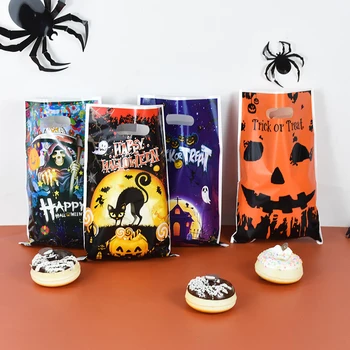 10/20pcs Halloween Plastov Candy Tašky Bat Ghost Čarodejnice Spider Hrad Pečenie Cookies Darčekové Balenie Vrece Party Dekorácie Dodávky