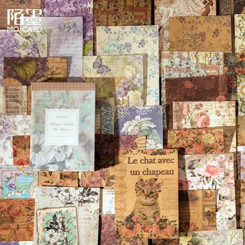 100 Listov Vintage Dámy Kvet, Zviera Vzorovaný Papier, Podložky Scrapbooking Noviny Materiál Papier Pozadí Papier Karty, Takže