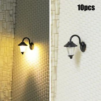 10PCS Nástenné Svietidlá LED Pouličné Lampy 1-Svietidlo Pre H0 Domy Budovy Nastaviť Vonkajšie Záhradné Dekorácie Vianočné Domáce Dekorácie