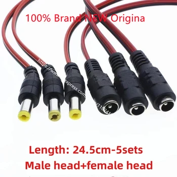 12V muţi a ţeny kábel čistej medi core pripojte červený a čierny kábel napájania samec a samica konektor DC napájací kábel napájacieho adaptéra