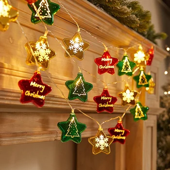 1Set Vonku Na Vianoce String Svetlá Pre Dovolenku Osvetlenie Interiéru Visí Dekor B