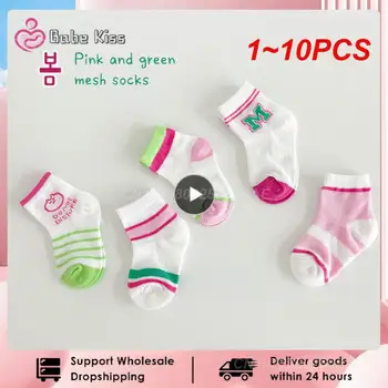 1~10PCS Párov Ponožky Baby Chlapci, Dievčatá Jar Leto Oka Ponožky Dieťa Batoľatá Módne Čísla Patern Bavlnené Ponožky