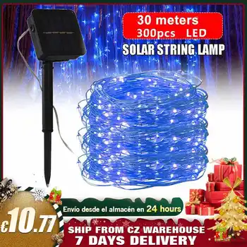 2 ks 30 METROV LED Solárne Svetlo Vonkajšie Lampy String Svetlá Pre Dovolenku Vianočné Party Dekorácie Nepremokavé Záhrade Trávnik Ulici Garland