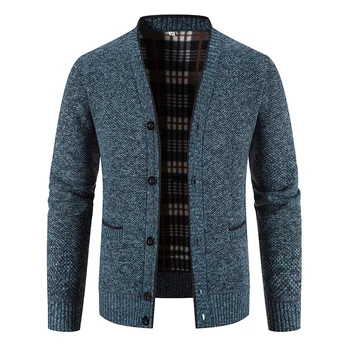 2023 Jeseň/Zima mužov sveter Módny pletený sveter pánske vysoko kvalitný sveter bežné bunda pánske sveter na zips 6631