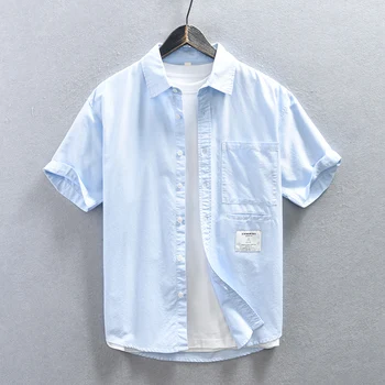2023 Mužov v lete kvalitné krátkym rukávom ležérne Módne tričko voľné vrecku dekoratívne cargo tričko havajské košele mužov