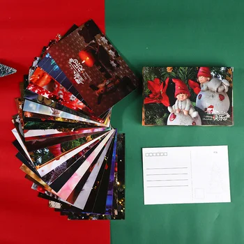 30 Ks/Set Vianočný Darček Série Pohľadnicu DIY Šťastné Vianočné Pohľadnice Správu Karty Vianoce a Nový Rok Darček