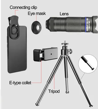 36x optický zoom ďalekohľad, fotoaparát telefónu šošovky, clip-na mobilný telefón objektív Fotografia Držiteľa