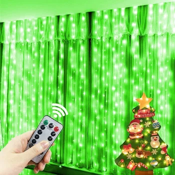 3M/4M/6M LED Záves Garland na Okno USB Rozprávkových Svetiel Vlkovcový s Diaľkovým Nový Rok Garland Led Svetlá, Vianočné Dekorácie