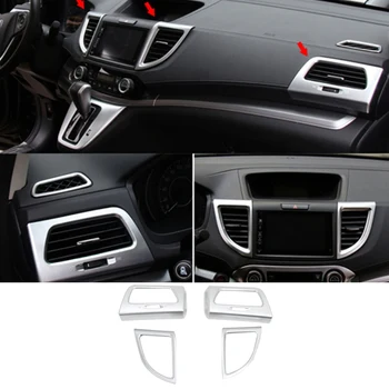 4Pcs ABS Chrome Auto Prednej strane výstupu Vzduchu klimatizácia Ventilačné Výbava Panel Kryt pre Honda CRV/CR-V 2012-2016