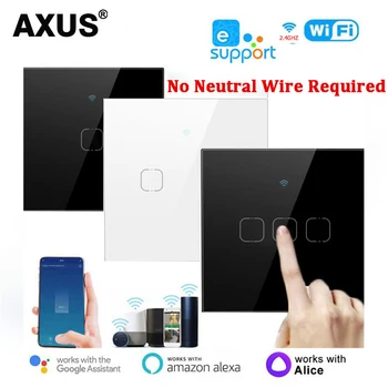 AXUS WiFi Ewelink Svetlo na Stenu Prepínače Touch Smart Home Bezdrôtové Diaľkové Ovládanie Č Neutrálny Vodič Nainštalovať Podporu Alexa Domovská stránka Google