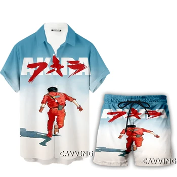 Akira 3D Tlač Bežné Havaj Košele+ Šortky Beach Šortky Vyhovovali Oblečenie Žien/ Mužov Sady Vyhovovali Oblečenie F1