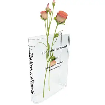 Akryl Kniha Kvet Váza Jasné, Kvetinové Vázy Roztomilý Kvet Váza Na Vrchol Domova Modernom Štýle Art Deco Rastlín Kontajnerov