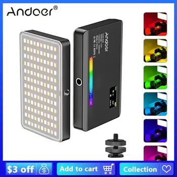 Andoer Y140 RGB LED Video Svetlo Pocket Video Konferencie Osvetlenie CRI95+ 2500-9000K pre Mobilné Vlog Live Streaming Online Stretnutie
