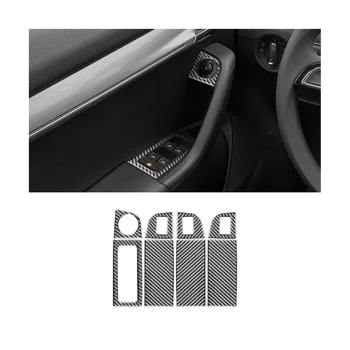 Auto Okno Zdvíhacie Prepnúť Panel Výbava Nálepky Dekoratívne Uhlíkových Vlákien pre Škoda Octavia A7 2015-2020 Príslušenstvo