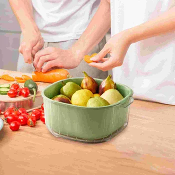 Bráni Práčovňa Kuchyňa Colanders Ovocie Nečistôt, Miska Filtra Košík Zeleniny Pp Umývanie Double-layer Mozgov