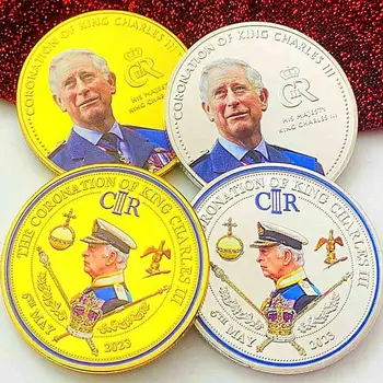 Charles III Pamätné Mince, Dlho-Trvajúce A Rafinované Mince Šarm A Eleganciu Britského Kráľa Stereo Plastický Farebná Tlač