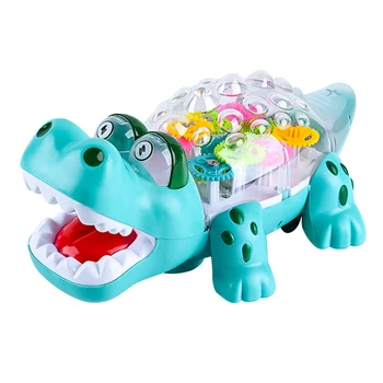 Chôdza Krokodíla Hračky BPA Free Pohybujú Krokodíla Hračky Farebné Gears Alligator Model Hračky Batérie Powerd pre Dojčatá Deti
