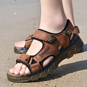 Coslony Mužov Outdoorové Topánky Letné Pohodlné Sandále Muž Sandalias Turistika Chaussure Vysoko Kvalitné Topánky Originálne Kožené Sandále