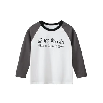 Detské Long Sleeve T-shirt 2023 Jeseň Nové Dievčatá Spodnej Tričko Cartoon Panda Top Módne Bavlna Deti Oblečenie Dropshipping