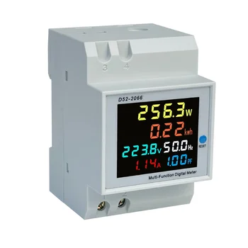 Din lištu Digitálny Voltmeter Aktuálne Wattmeter Elektrickej Energie KWh Merač Frekvencie Volt Amp Monitor Vstavaný CT
