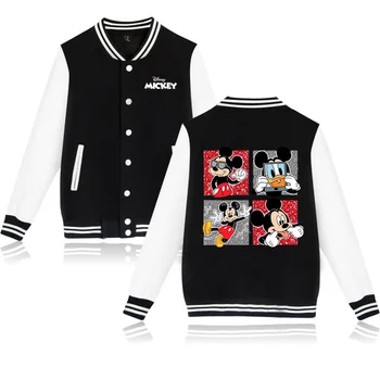 Disney Mickey Minnie Mouse Baseball Jacket Ženy Hip Hop Harajuku Bundy Streetwear Deti, Dievčatá, Voľné College Coats