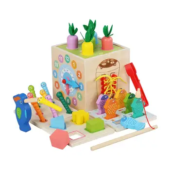 Drevené Montessori Detské Hračky Kmeňových Hračky a Rybárske Hry Činnosť Vzdelávacieho Hračky pre Deti, Vek 1 2 3 Darček k Narodeninám