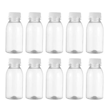 Fľaše Šťavy Plastové Mlieko Prázdnu Fľašu Jasné Opakovane Použiteľné Kontajnery Čiapky Nápojov Vody Piť Kontajner Juicing Viečka Mini Travel