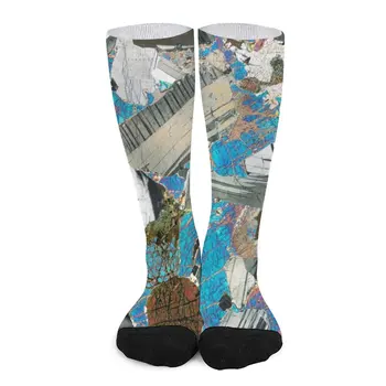 Gabbro z Huntly, Škótska rocková tenké časti mikroskopu foto - Škótsky geológie darček Ponožky dizajnér ponožky Ženy ponožky
