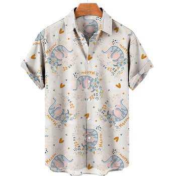 Havajská plus veľkosť pánske tričko, krátky rukáv oblečenie, svetlo, neformálne, uvoľnené, ročník ulici tlač, luxusné, Harajuku, letné