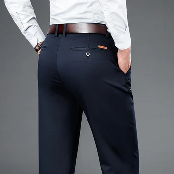 Jeseň Novej pánskej Slim Nohavice Elastické Pohodlné Klasické Rovné Módne Mužské Oblečenie Business Bežné Bavlnené Nohavice