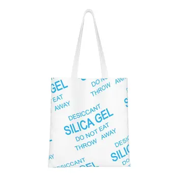 Kawaii Silica Gel Package Svetlo Modrá Nakupovanie Tote Bag Opakovane S Potravinami Plátno Shopper Taška Cez Rameno