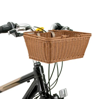 Košík na bicykel Prútený Košík na Bicykel Ručne Tkané Koleso Kôš Odnímateľný Prútia Predné Riadidlá