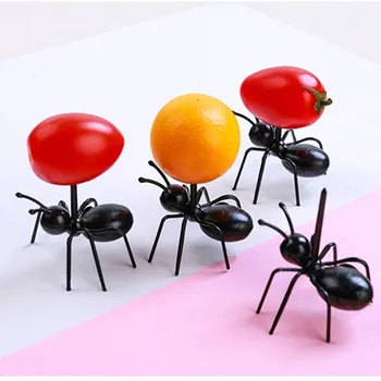 Mini Ant Ovocie Vidlica Melón Plastové Ovocie Vybrať Deti, Občerstvenie, Koláč, Dezert Potravín Kuchynský Riad Party Dekor Bento Príslušenstvo