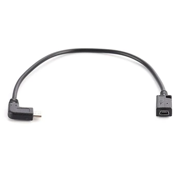 Mini USB Samica na USB C Muž 90 Stupňov Nabíjania Prenos Údajov Sync Adaptér