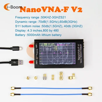 NanoVNA-F Vektor V2 Analyzátora Siete HF a VHF UHF Anténa Analyzer 4.3 Palcový IPS LCD Displej Vysoká Presnosť, Dlhá Výdrž