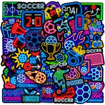 Nepremokavé Futbal Samolepky - 10/50pcs Neon Graffiti Samolepky pre Dospievajúcich a Dospelých, DIY Notebook, Gitaru a Skateboard Dekorácie
