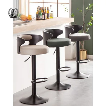 Nordic bar sedačkovej lanovky na recepcii bar vysoká stolička z masívu vysokú barovú stoličku otočná zadná stolička moderného jednoduchosť