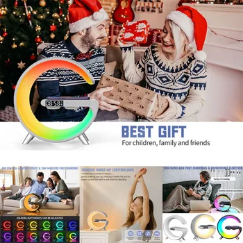 Nové Inteligentné Svetlo LED Bezdrôtovú Nabíjačku Bluetooth Reproduktor Budíka Náladu Svetlo Biely Šum Spánku Ľahké Najlepší Vianočný Darček