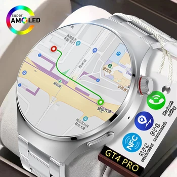 Nové technológie NFC, Bluetooth Hovor Smart Hodinky HODINKY 4 PRO Obrazovke Vždy Zobrazovať Mužov Business Sledovať 1.43 palcový AMOLED 3D Displeja Smartwatch