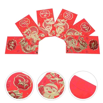 Nový Rok Papier Obálky Peniaze Tašky Červená Vreckový Pakety Čínsky Lunárny Darček Darčeky