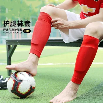 Ponožky Vysoká Pružnosť Futbal Ochranných 1 Bez Nohy Deti, Pár Dospelých Podložky Shin Stráže Pre Futbal Šport Nohu Podporu Rukávy