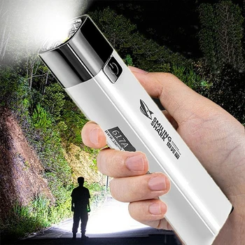 Prenosný Mini Baterka LED Ultra Svetlé Pochodeň Svetlomet Prenosné USB Nabíjateľné Núdzové Svietidlo Outdoor Camping Osvetlenie