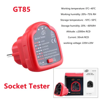 Pätica Tester GT85 Smart Napätie Detektora Stenu Zapojenie Detektora EU/US/UK RCD Neutrálne Zemi Drôt Okruhu Plug Polarita Fáze Nástroje