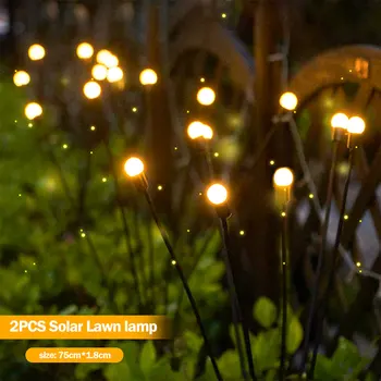 Solárne LED osvetlenie Vonkajšie Záhradné Dekorácie Krajiny Osvetlenie, Ohňostroj Firefly Záhradné Osvetlenie, Trávnik, Záhradné Dekor Slnečné Svetlo Pobočiek