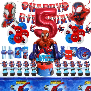 Spiderman Narodeninovej Party Dekorácie Pre Deti Chlapcov Latex Hliníkové Fóliové Balóniky Spider Tému Prípade Dodávky Jednorázový Riad