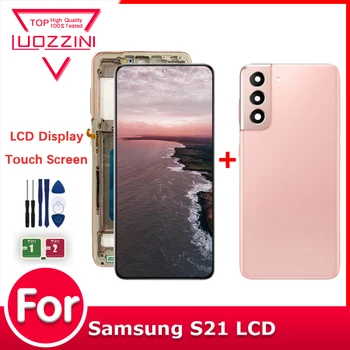 Super OLED Displej Pre Samsung Galaxy S21 SM-G991N G991U G991B/DS S Rámom Dotykový LCD Displej Digitalizátorom. Častí 100% Testované