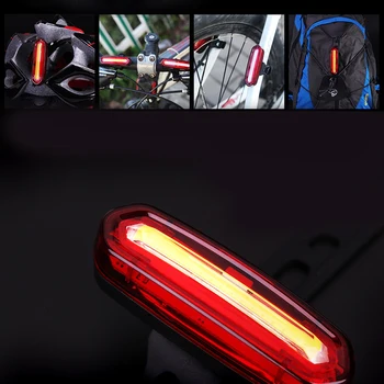 USB Nabíjateľné COB LED Požičovňa Bicyklov Cyklistické Predné, Zadné zadné Svetlo na Čítanie