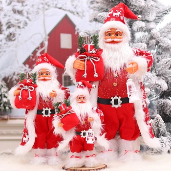 Veselé Vianočné Dekorácie pre Domov 60/45/30 cm Santa Claus Okno Dekor Šťastný Nový Rok 2024 Nákupné Centrum Vianočný Stromček Bábika
