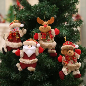 Vianočné Bábiky Vianočný Stromček Závesné Príslušenstvo Vianočné Bábika Prívesok Tanec Starého Snehuliak Jeleň Medveď Textílie Prívesok Darček